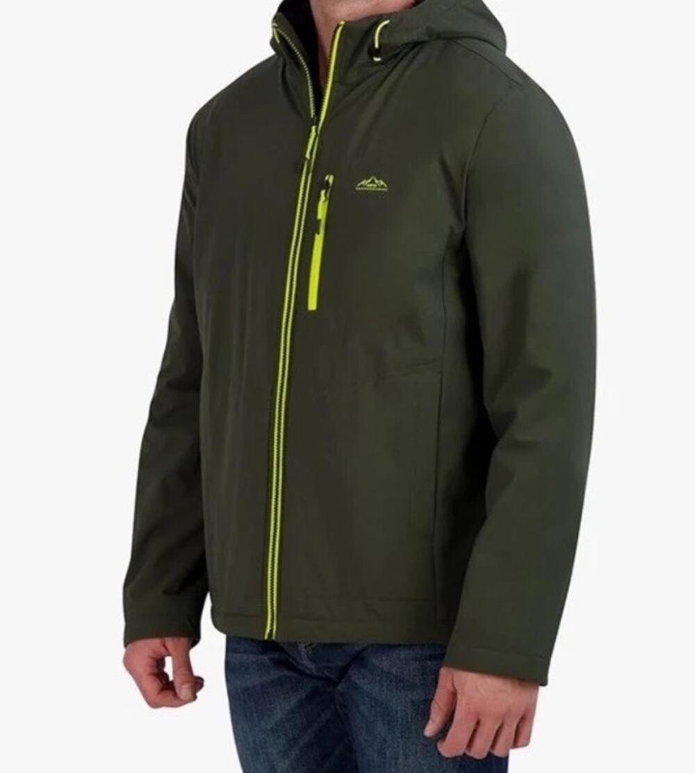 NWT HFX Performance Olive Green Softshell Sherpa Lined Jacket Men's Size Large